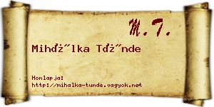 Mihálka Tünde névjegykártya