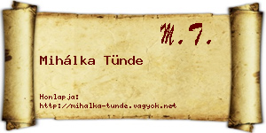Mihálka Tünde névjegykártya